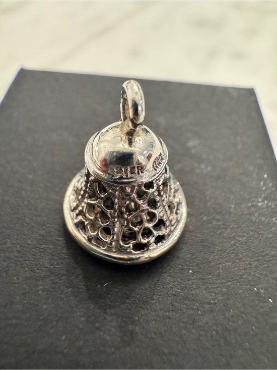 Jewelry - Tiny Sterling Silver Filigree Bell Charm - Silver